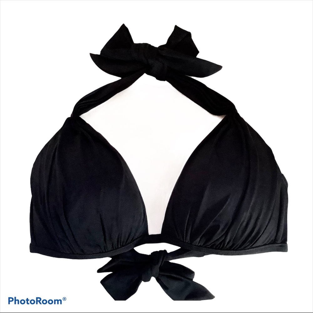 Kenneth Cole New York Black Wireless Plunge Bikini Top - 32D